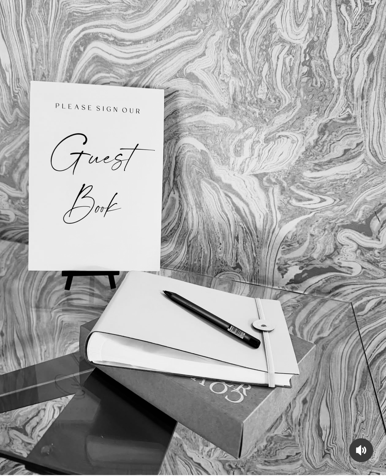 Guest book and keepsake ready for guests